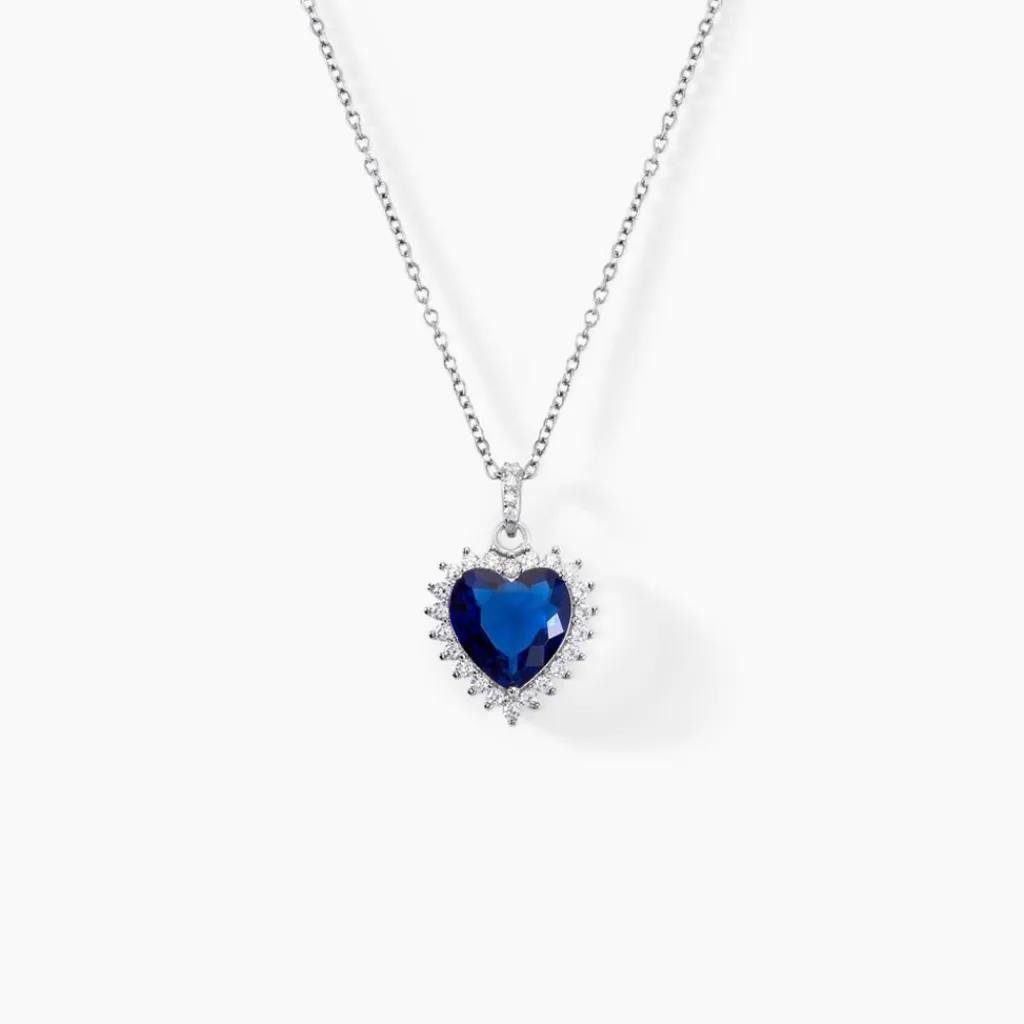 Histoire d'Or Collier Argent Sphinx Pierre argent blanc verre bleu New