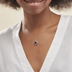 Histoire d'Or Collier Argent Sphinx Pierre argent blanc verre bleu New