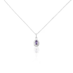 Histoire d'Or Collier Argent Tania Oxydes De Zirconium argent blanc oxyde violet Hot