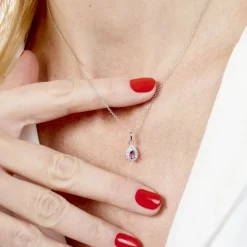 Histoire d'Or Collier Argent Tania Oxydes De Zirconium argent blanc oxyde violet Hot