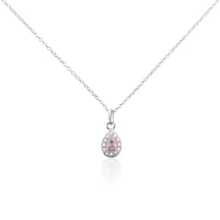 Histoire d'Or Collier Argent Tania Oxydes De Zirconium argent blanc oxyde rose Clearance