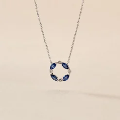 Histoire d'Or Collier Arlina Or Blanc Saphir Et Diamant Best