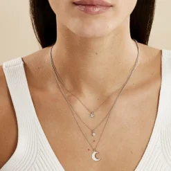 Histoire d'Or Collier Astre Argent Blanc Oxyde De Zirconium New