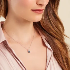 Histoire d'Or Collier Atieno Argent Blanc Oxyde De Zirconium argent blanc oxyde bleu sky Online