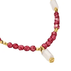 Histoire d'Or Collier Attila Acier Doré Quartz Jade acier doré quartz rose