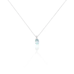 Histoire d'Or Collier Audea Or Blanc Topaze Et Oxyde De Zirconium