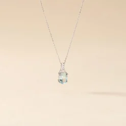 Histoire d'Or Collier Audea Or Blanc Topaze Et Oxyde De Zirconium