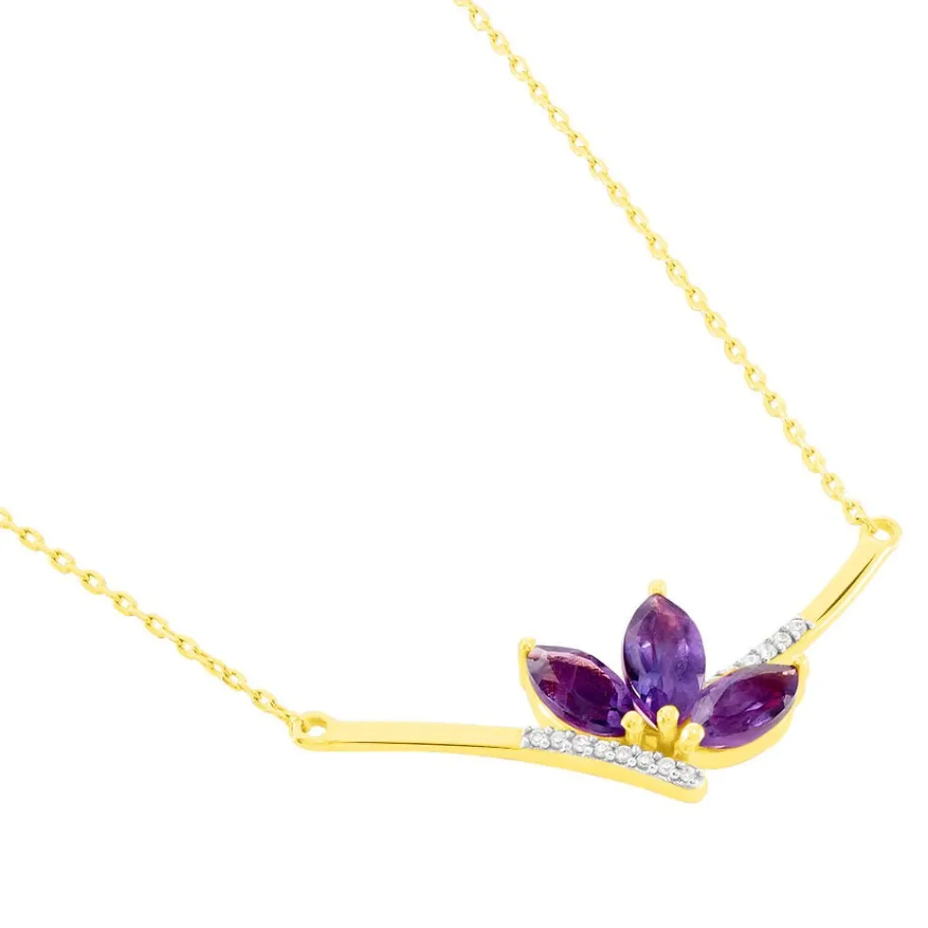 Histoire d'Or Collier Augustina Or Jaune Amethyste Oxyde De Zirconium Best