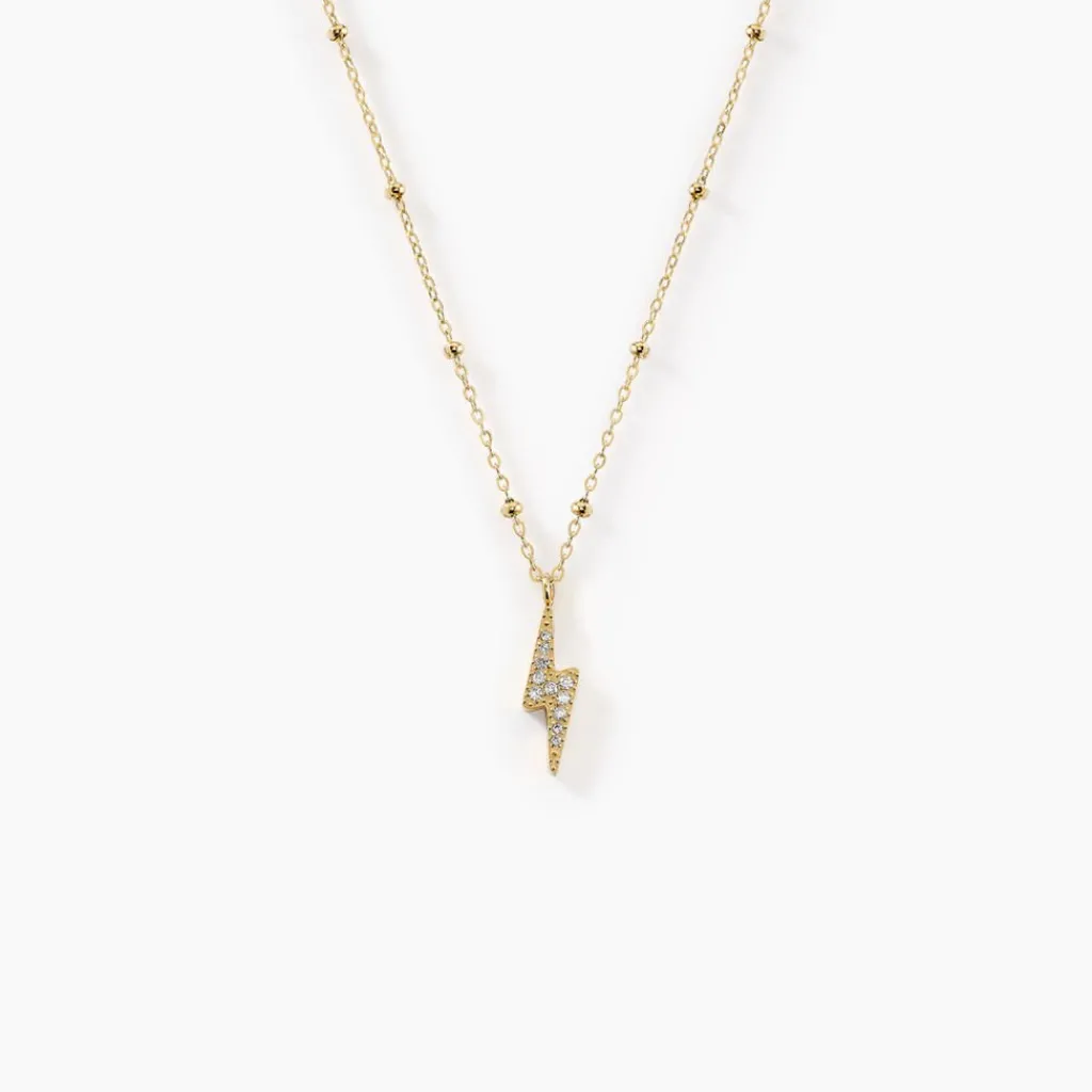 Histoire d'Or Collier Aurore Acier Doré éclair Cristal