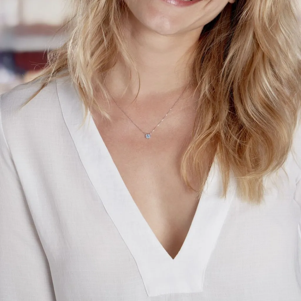 Histoire d'Or Collier Auxana Argent Blanc Oxyde De Zirconium argent blanc oxyde rose