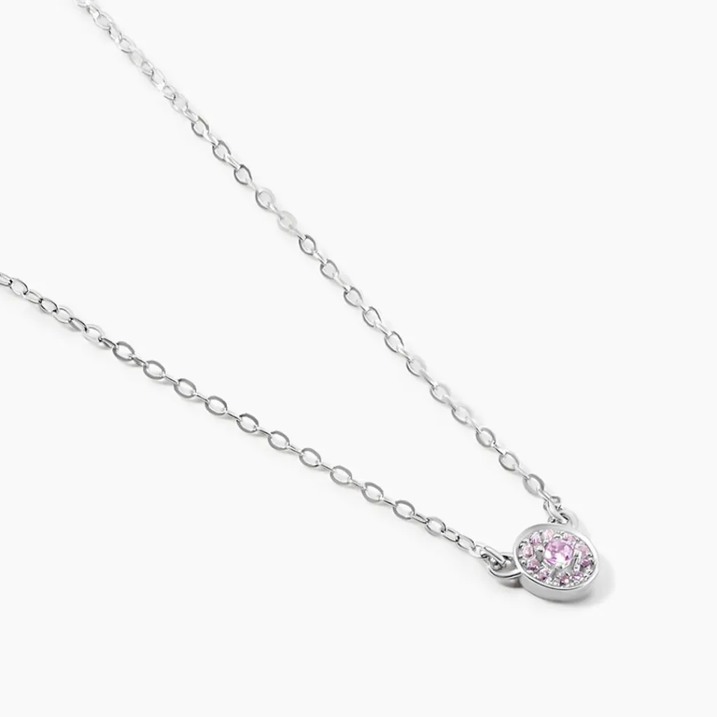 Histoire d'Or Collier Auxana Argent Blanc Oxyde De Zirconium argent blanc oxyde rose Best