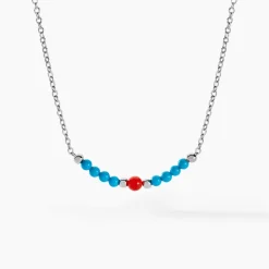 Histoire d'Or Collier Behati Argent Blanc Corail Turquoise