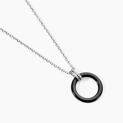 Histoire d'Or Collier Bertillianne Argent Blanc Céramique Et Oxyde De Zirconium New