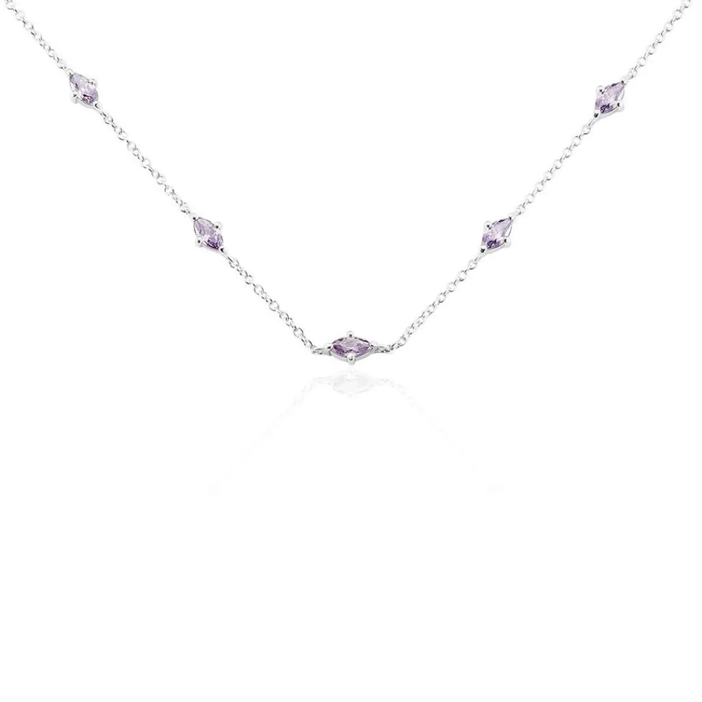 Histoire d'Or Collier Borya Argent Blanc Oxyde De Zirconium argent blanc oxyde violet