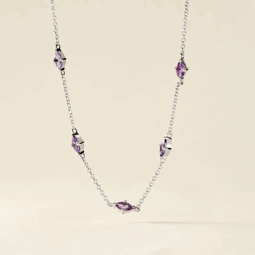 Histoire d'Or Collier Borya Argent Blanc Oxyde De Zirconium argent blanc oxyde violet