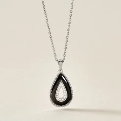 Histoire d'Or Collier Boyce Argent Blanc Céramique Oxyde De Zirconium New