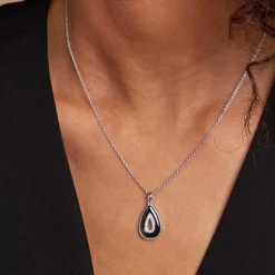 Histoire d'Or Collier Boyce Argent Blanc Céramique Oxyde De Zirconium New