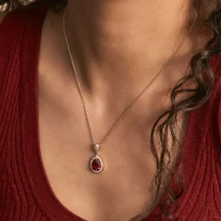 Histoire d'Or Collier Brigita Or Jaune plaqué or jaune pierre rouge Discount