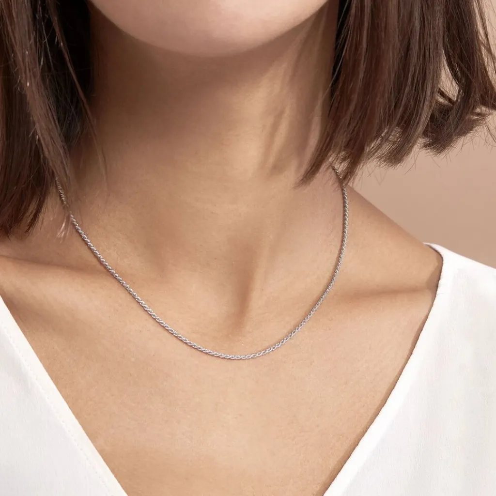 Histoire d'Or Collier Cacilda Maille Corde Argent Blanc Clearance