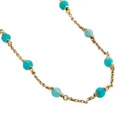 Histoire d'Or Collier Calliope Plaqué Or Doré Amazonite