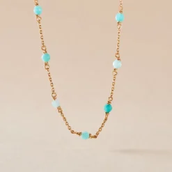 Histoire d'Or Collier Calliope Plaqué Or Doré Amazonite