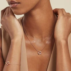 Histoire d'Or Collier Camelia De Zirconium argent rose oxyde Online