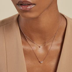 Histoire d'Or Collier Camelia Argent Rose Oxyde De Zirconium argent rose oxyde champagne Discount