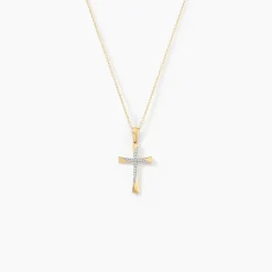 Histoire d'Or Collier Canice Croix Or Jaune Diamant New