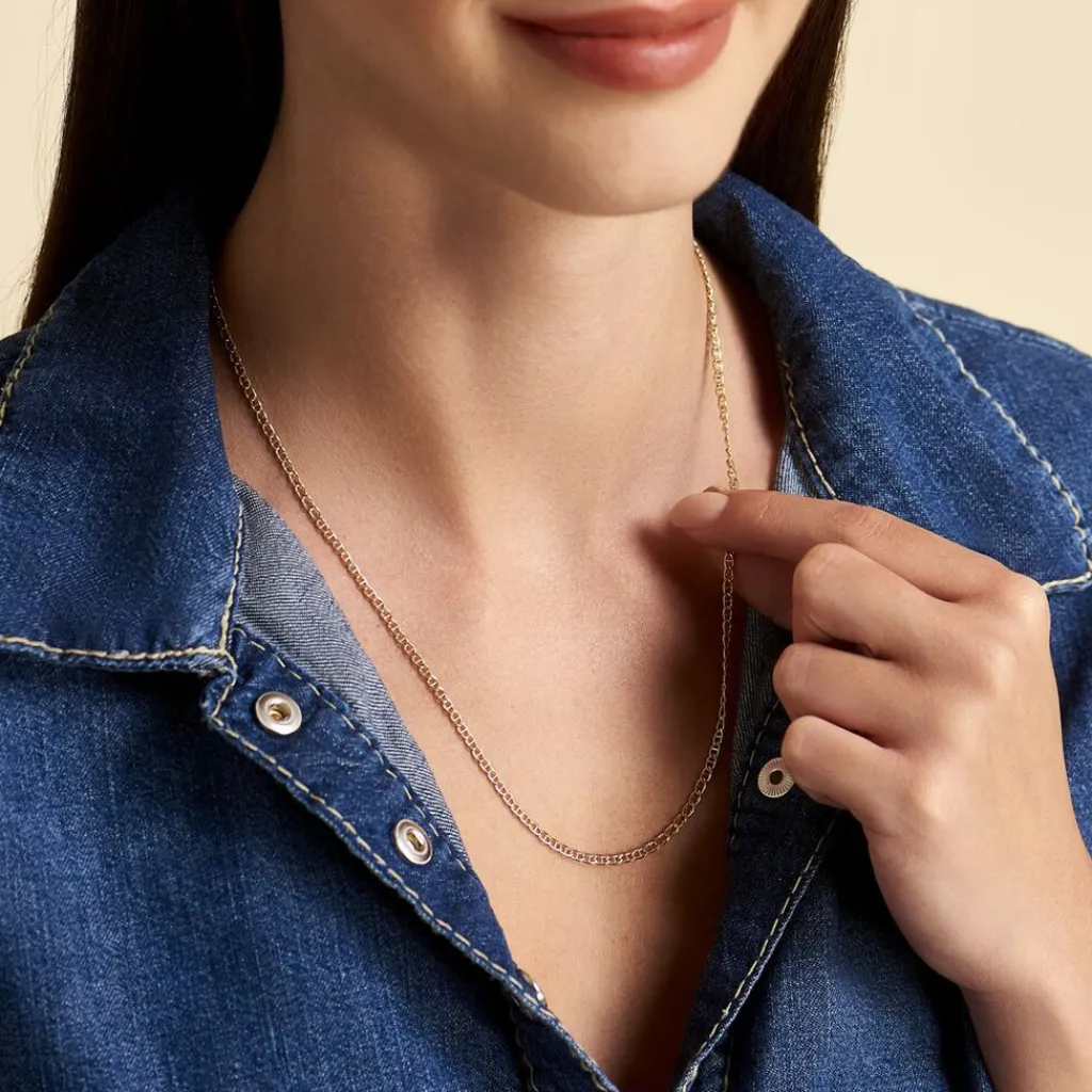 Histoire d'Or Collier Capucin Or Jaune Maille Marine Plate New