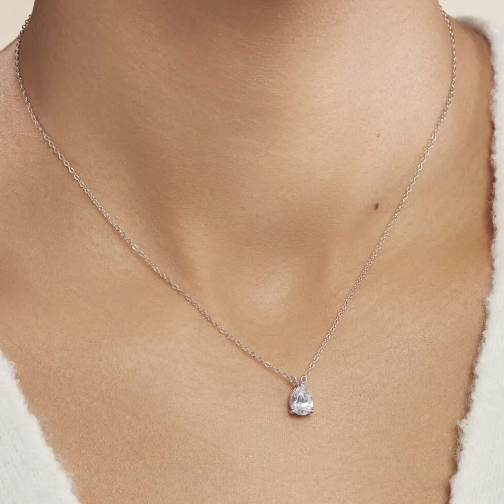 Histoire d'Or Collier Carolyn Argent Blanc Oxyde De Zirconium Outlet