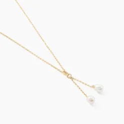 Histoire d'Or Collier Carrine 2 Fils Or Jaune Perle De Culture Outlet