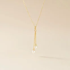 Histoire d'Or Collier Carrine 2 Fils Or Jaune Perle De Culture Outlet