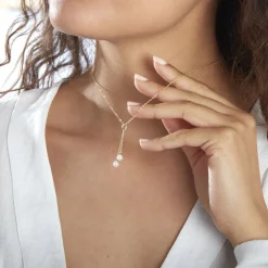 Histoire d'Or Collier Carrine 2 Fils Or Jaune Perle De Culture Outlet