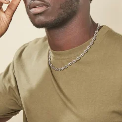 Histoire d'Or Collier Carrus Maille Grain De Cafe Argent Blanc Best