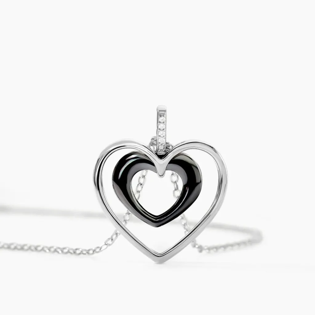 Histoire d'Or Collier Ceramik Design Argent Blanc Céramique Et Oxyde De Zirconium