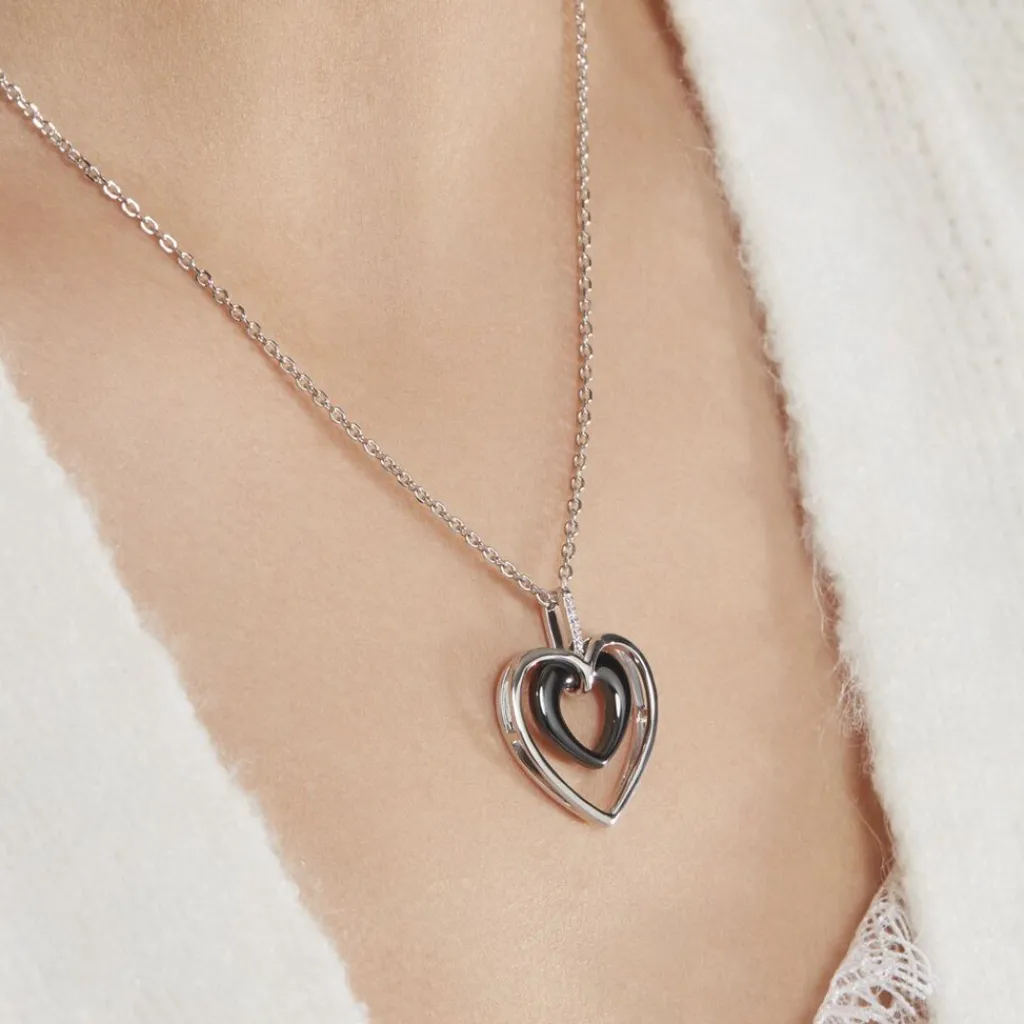 Histoire d'Or Collier Ceramik Design Argent Blanc Céramique Et Oxyde De Zirconium