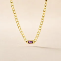 Histoire d'Or Collier Chain Or Jaune Améthyste or jaune améthyste violet Discount