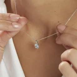 Histoire d'Or Collier Cindy Or Blanc Topaze Oxyde De Zirconium Sale