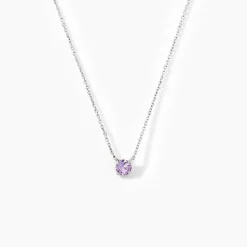 Histoire d'Or Collier Clair Or Blanc Amethyste Online
