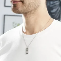 Histoire d'Or Collier Clement Acier Blanc Oxyde De Zirconium Clearance