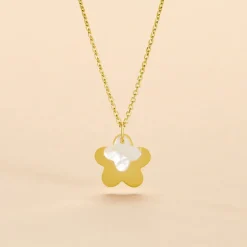 Histoire d'Or Collier Cleomelia Fleur Or Jaune New