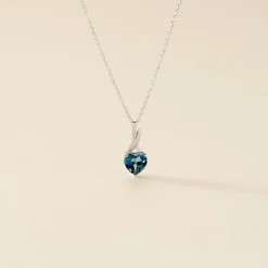 Histoire d'Or Collier Clothilde Or Blanc Topaze Et Oxyde De Zirconium or blanc topaze london blue Best