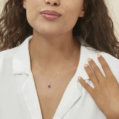 Histoire d'Or Collier Clothilde Or Jaune Amethyste Et Oxyde De Zirconium or jaune amethyste violette Clearance