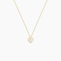 Histoire d'Or Collier Coeur Serti Clos Or Jaune Oxyde De Zirconium New