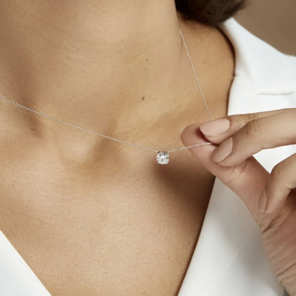 Histoire d'Or Collier Collection Aphrodite Or Blanc Diamant Synthetique or blanc diamant synthétique Online