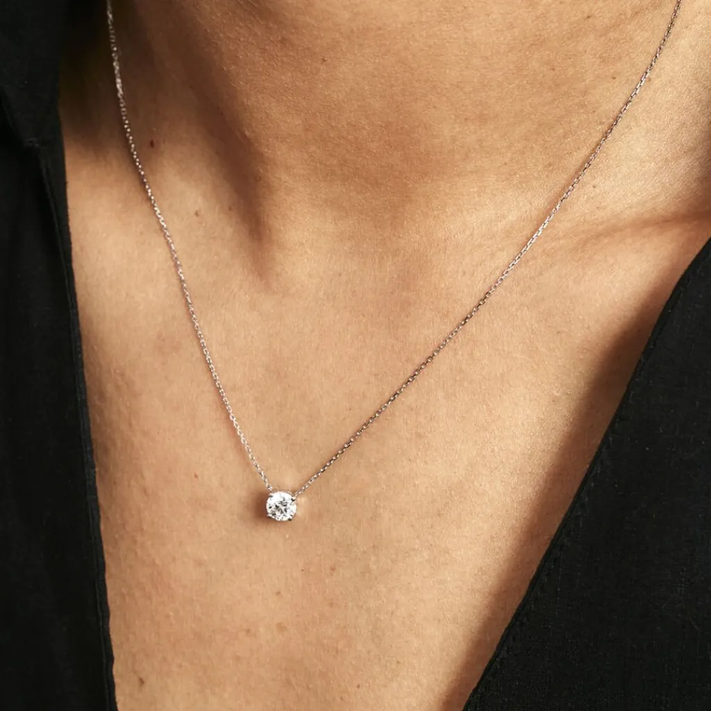 Histoire d'Or Collier Collection Aphrodite Or Blanc Diamant Synthetique or blanc diamant synthétique blanc Sale