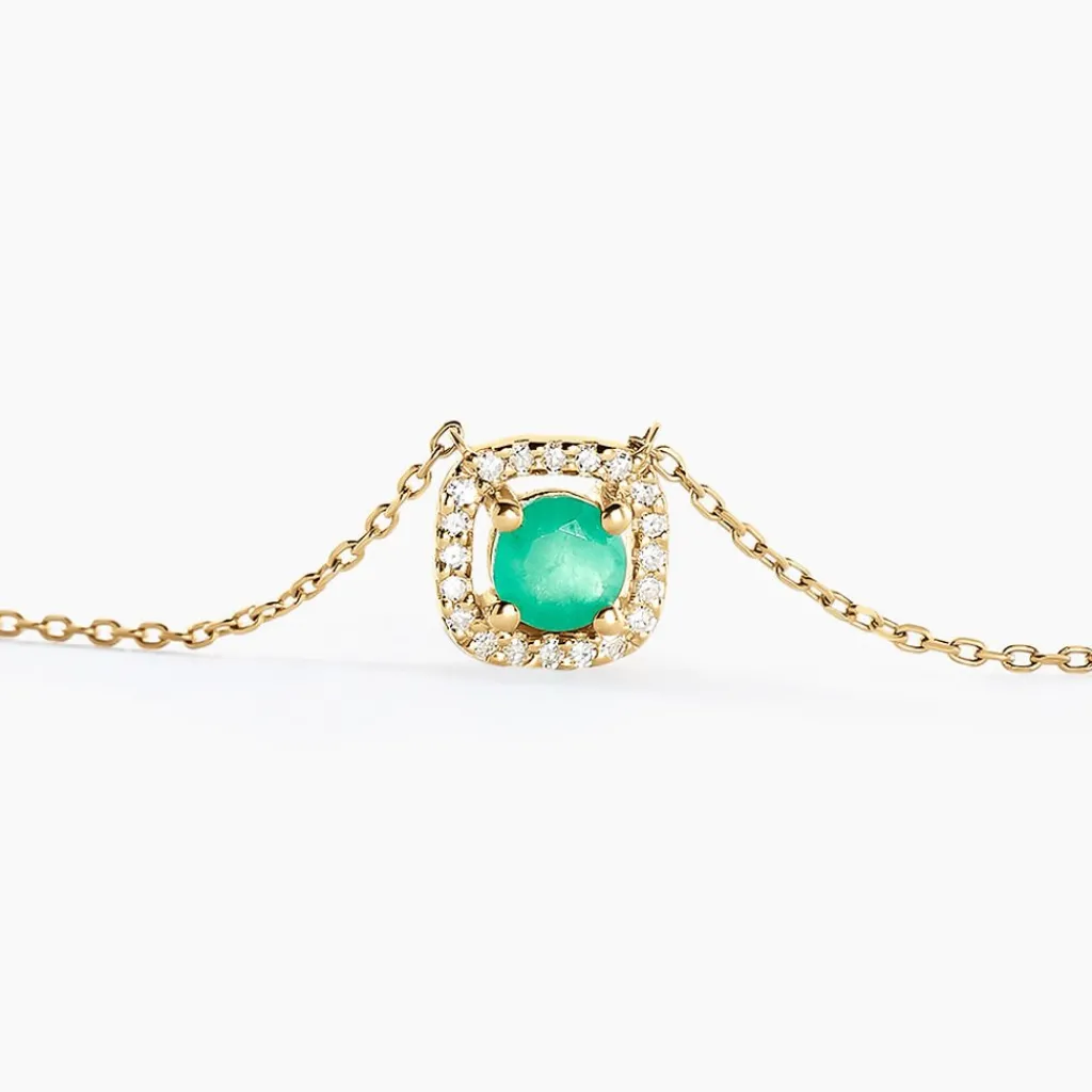 Histoire d'Or Collier Cosimo Or Jaune Emeraude Diamant or jaune émeraude