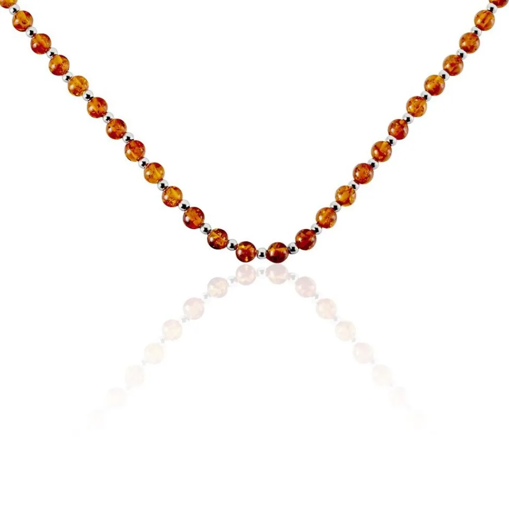 Histoire d'Or Collier Costin Argent Ambre Discount
