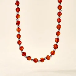 Histoire d'Or Collier Costin Argent Ambre Discount