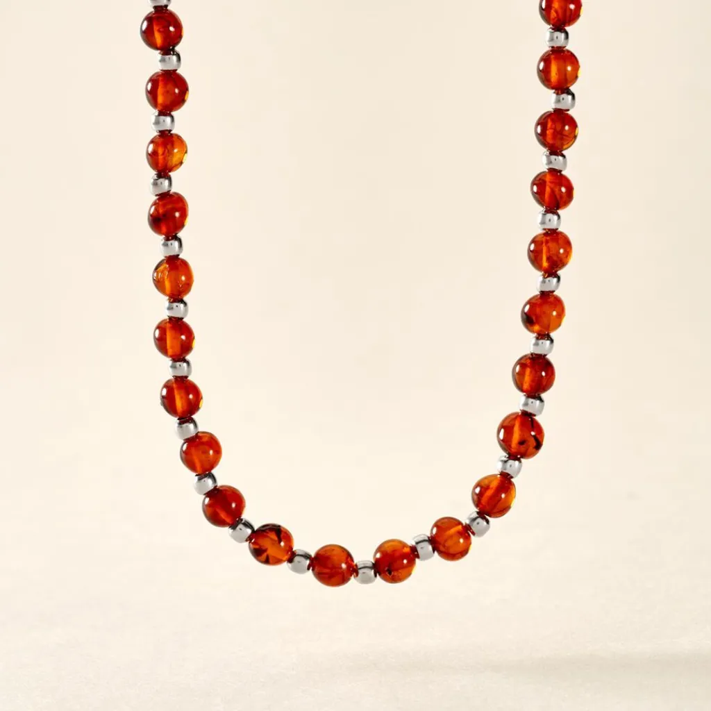 Histoire d'Or Collier Costin Argent Ambre Discount